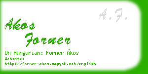 akos forner business card