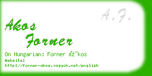 akos forner business card